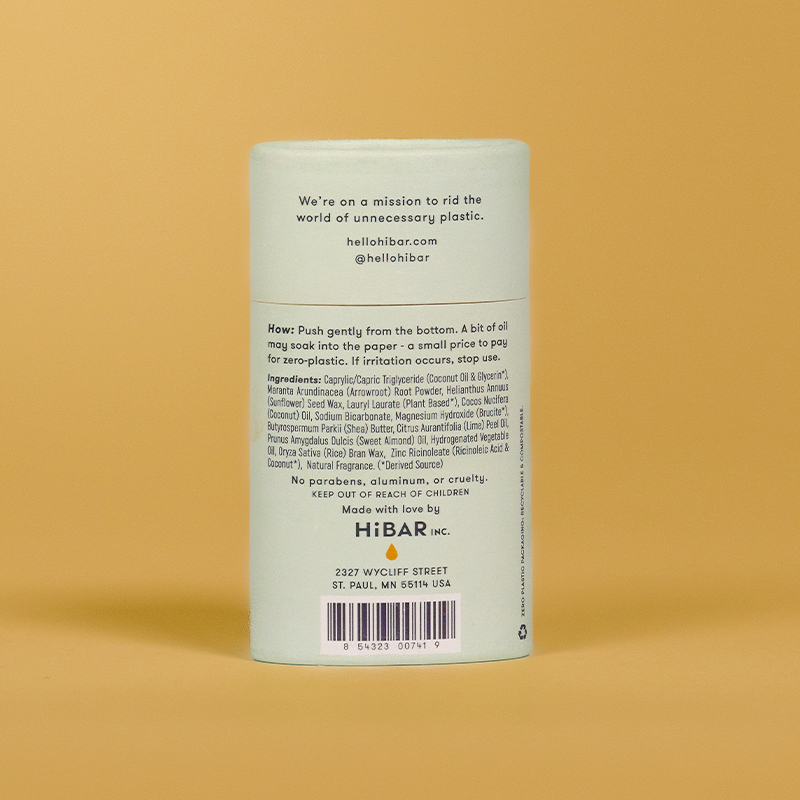 HiBAR Deodorant : Bergamot + Cedar