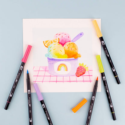 Tombow Dual Brush Pens, Yay Sorbet 6-Pack