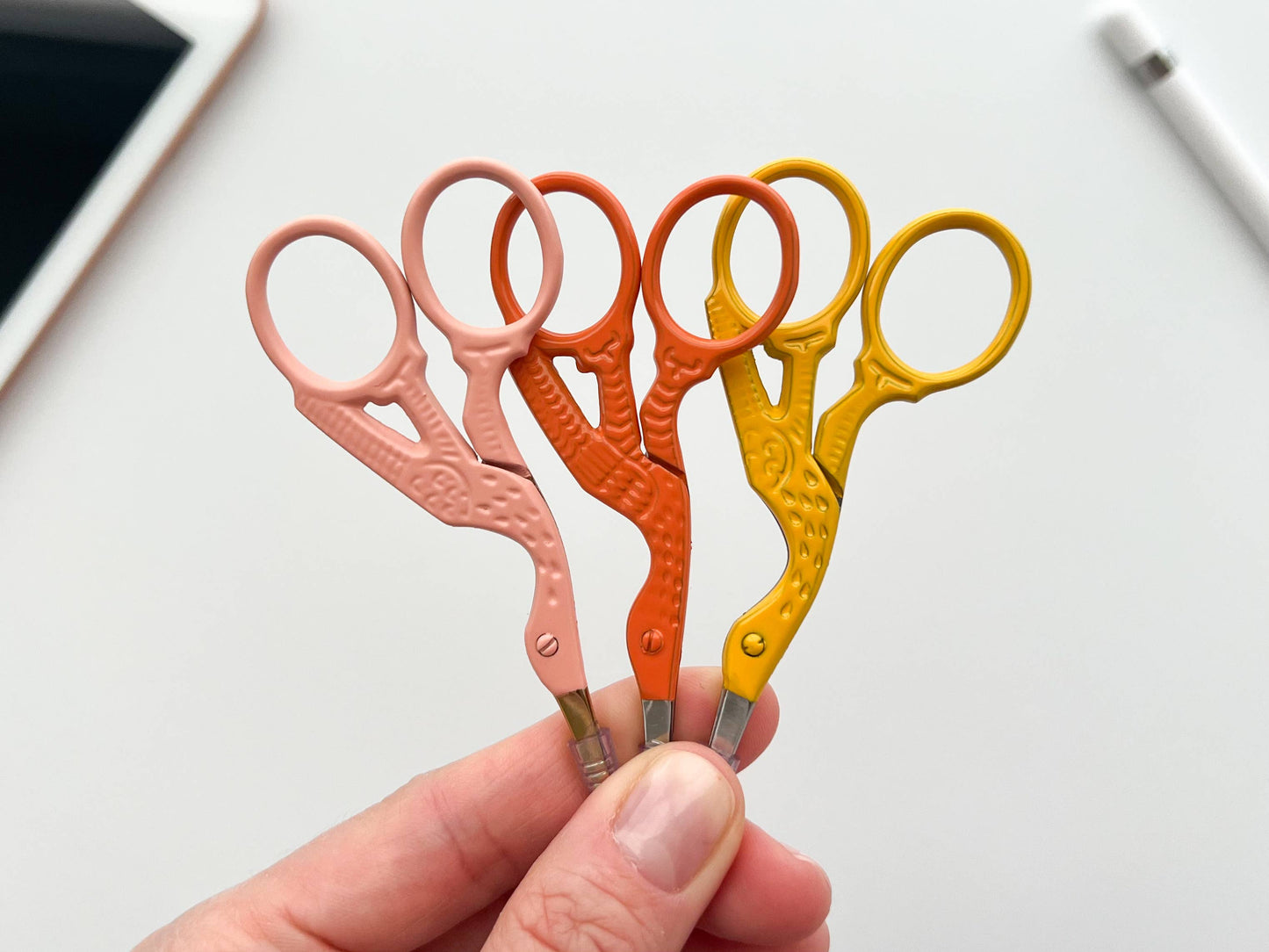 Bird scissors, small sewing scissors, stork scissors