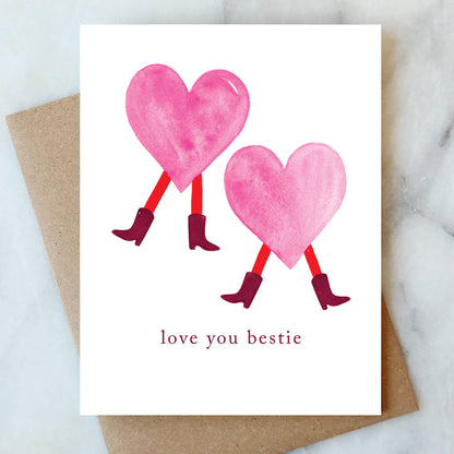 Dancing Hearts Watercolor Friendship Card