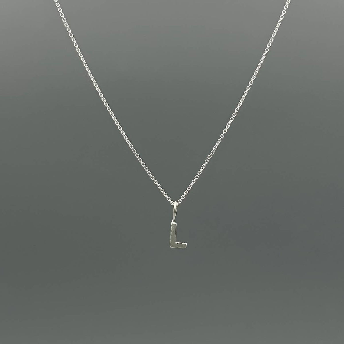 Sterling Silver Block-Letter Initial Necklace