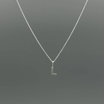 Sterling Silver Block-Letter Initial Necklace