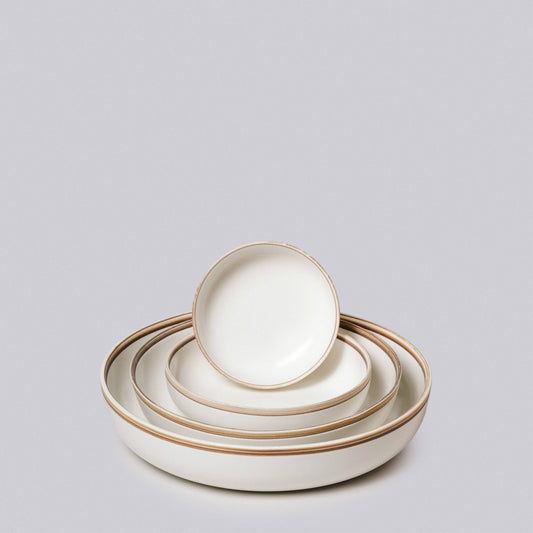 Ivory Glossy Porcelain Nesting Hermit Bowls