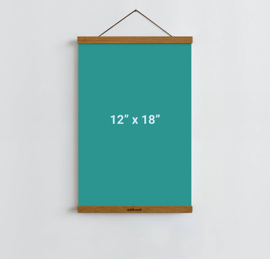 12 Inch Magnetic Wood Hanging Frame for Posters