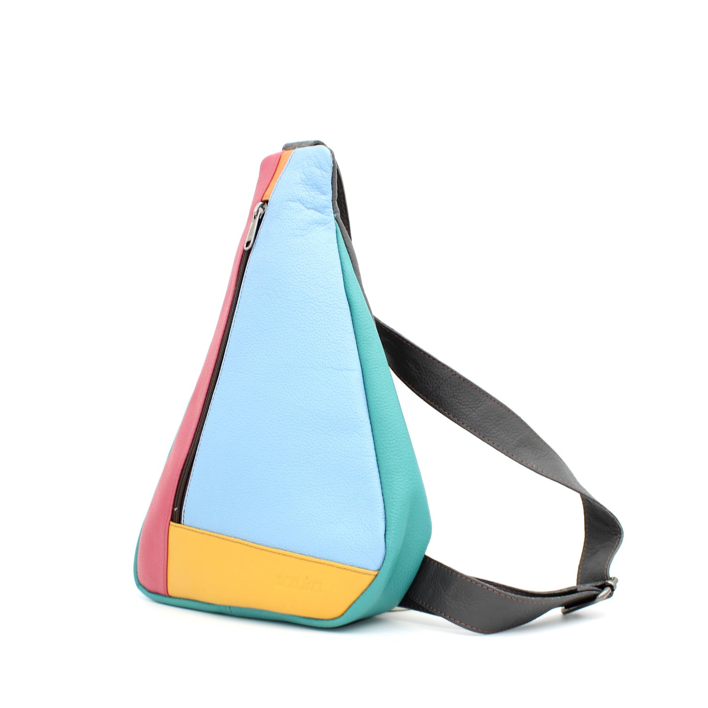 100% Handmade Recycled Leather Crossbody Bag