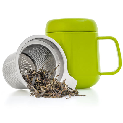Porcelain Tea Mug with Infuser and Lid 15oz