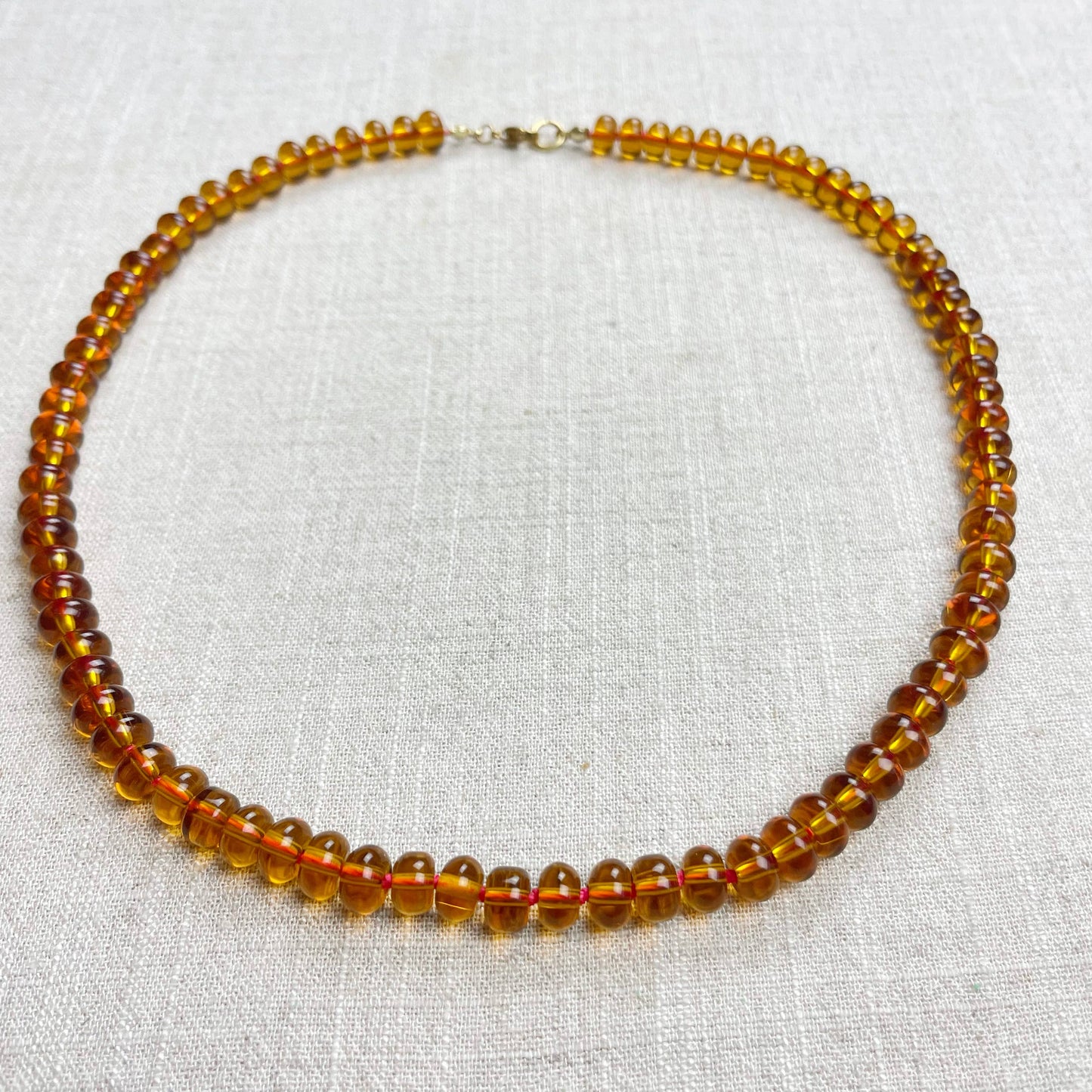 Carmel Brown Glass Hand-knotted Beaded Necklace