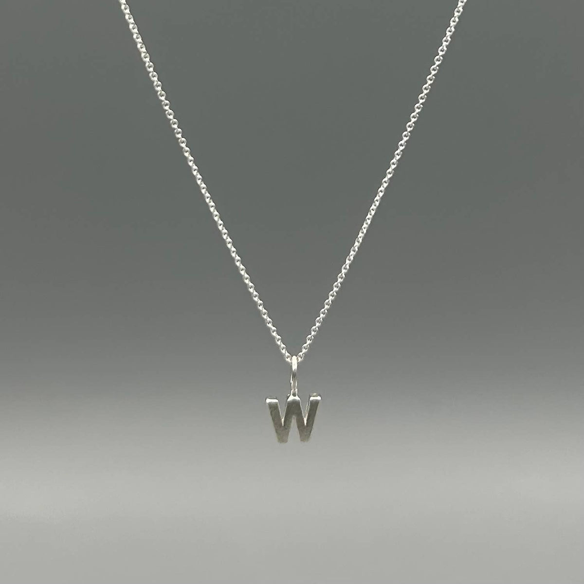 Sterling Silver Block-Letter Initial Necklace