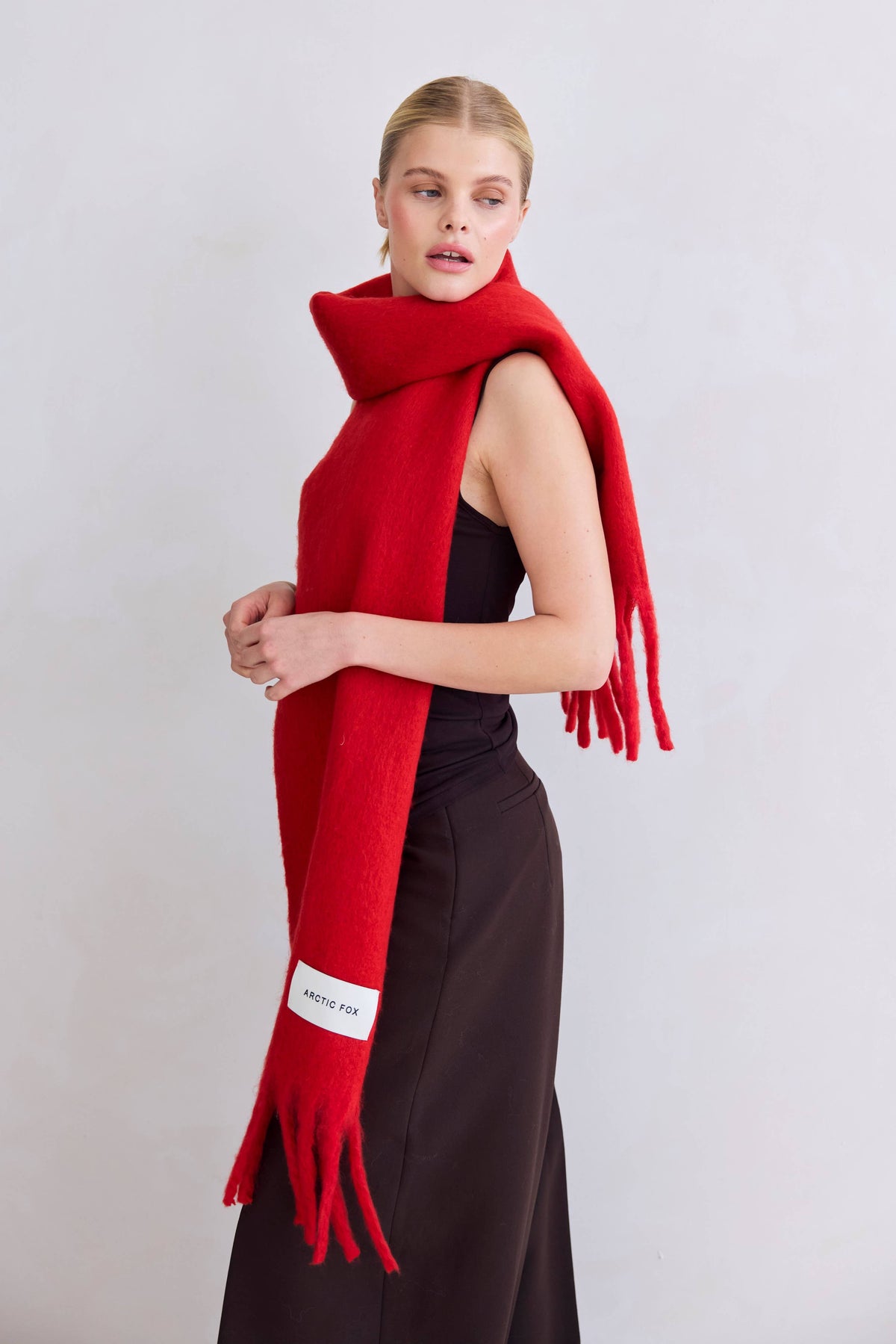 Crimson Red Stockholm Recycled Winter Scarf