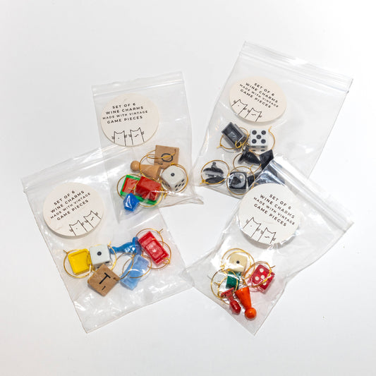 Vintage Game Piece Drink Markers/Wine Glass Charms