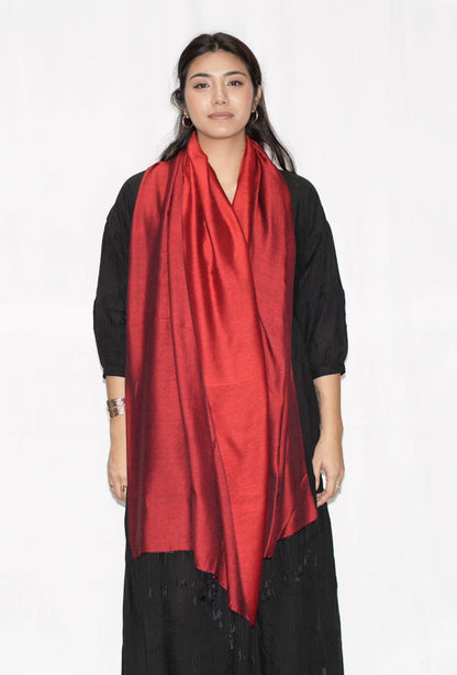 Burgundy Silky Water Pashmina Scarf