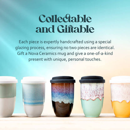 Orchid Blue Speckle 12oz Ceramic Travel Mug