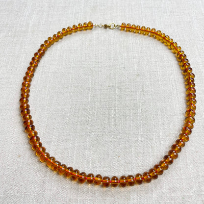 Carmel Brown Glass Hand-knotted Beaded Necklace