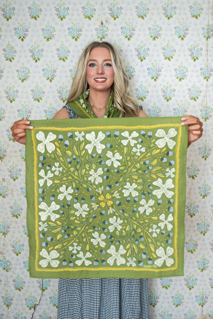 No. 152 Josephine Hand Screen-Printed Cotton Bandana