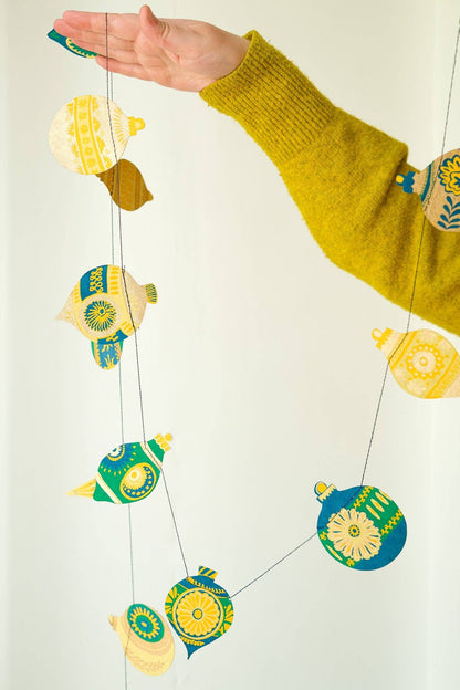 Christmas Ornaments Sewn Paper Garland 3 Meters