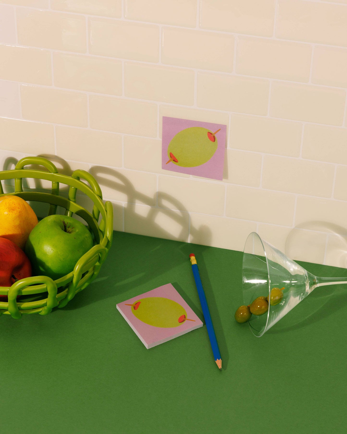 Olive Sticky Notes Pad