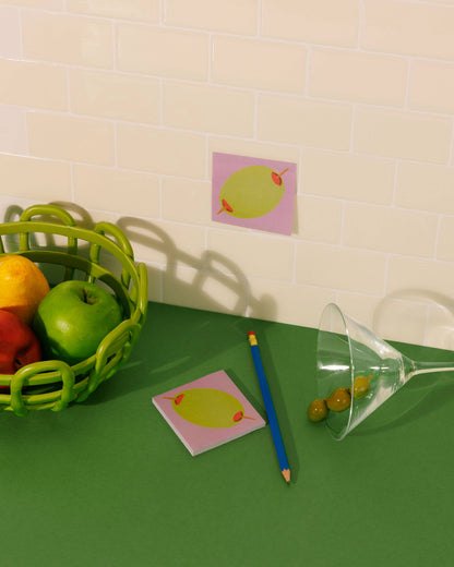 Olive Sticky Notes Pad