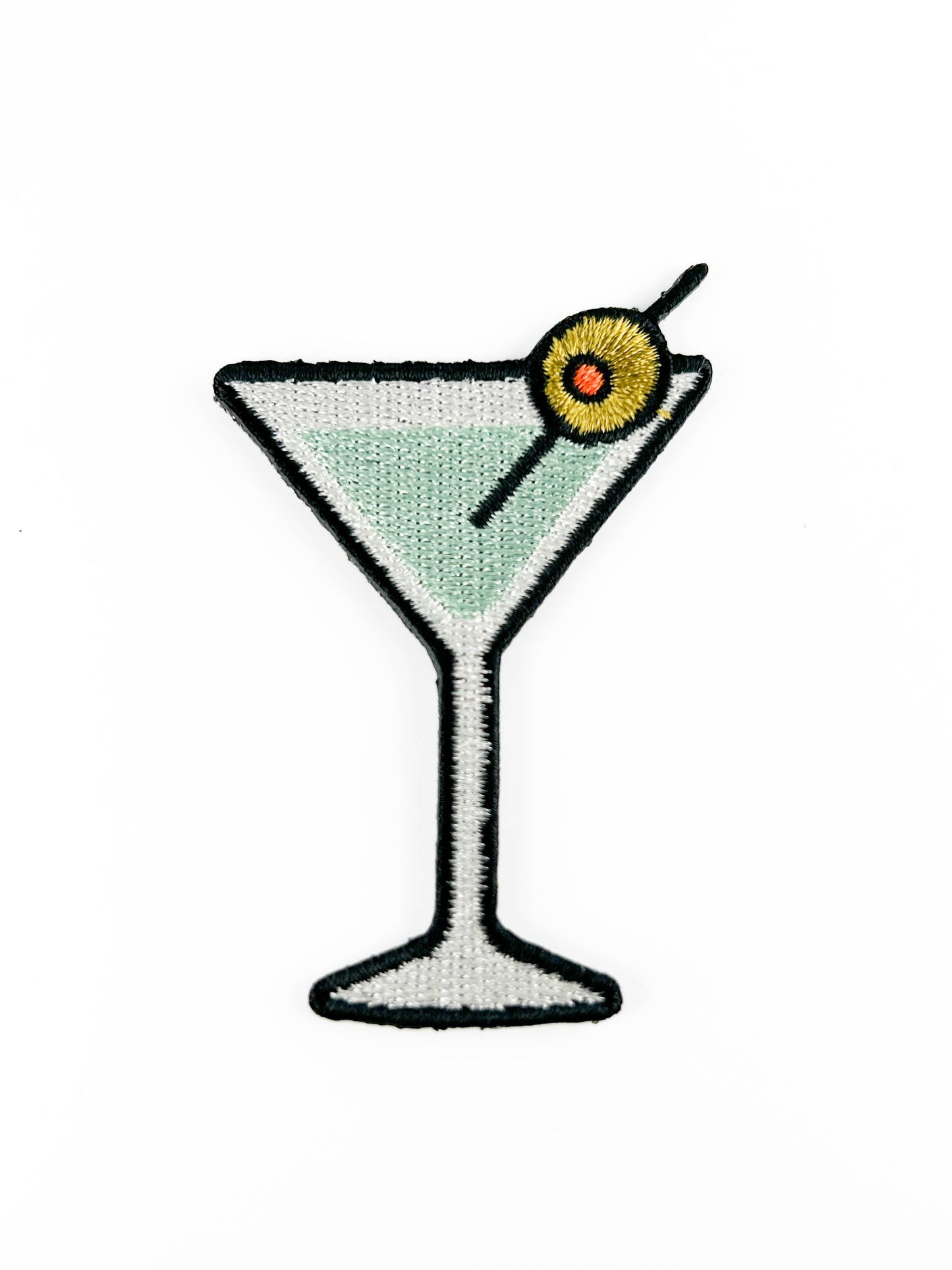 Martini Cocktail Embroidered Iron On Patch
