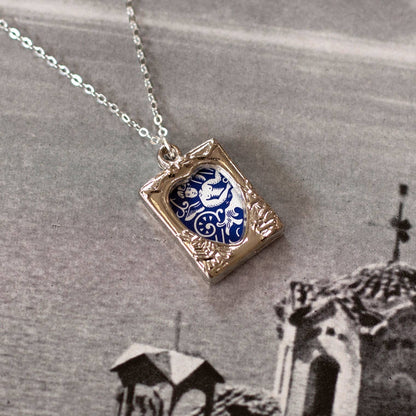 Vintage Picture Frame Pendant Necklace