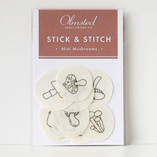 Mini Mushroom Stick and Stitch Embroidery Patterns