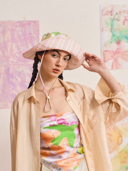 Cotton Reversible Sun Hat - Pink