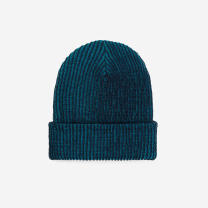 Two-Tone Rib Knit Beanie Unisex One Size