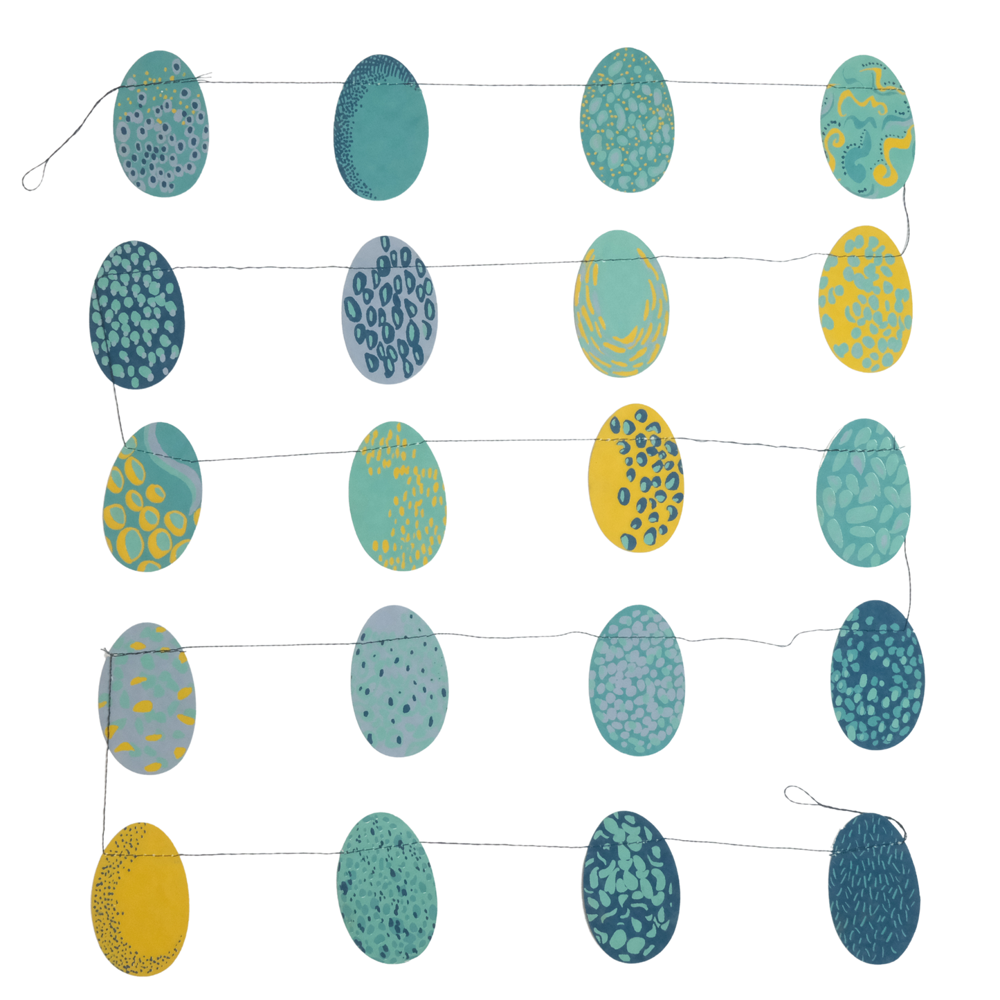 BLUE SPECKLED EGGS SEWN GARLAND