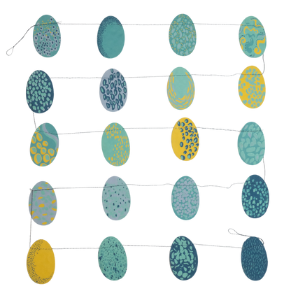 BLUE SPECKLED EGGS SEWN GARLAND