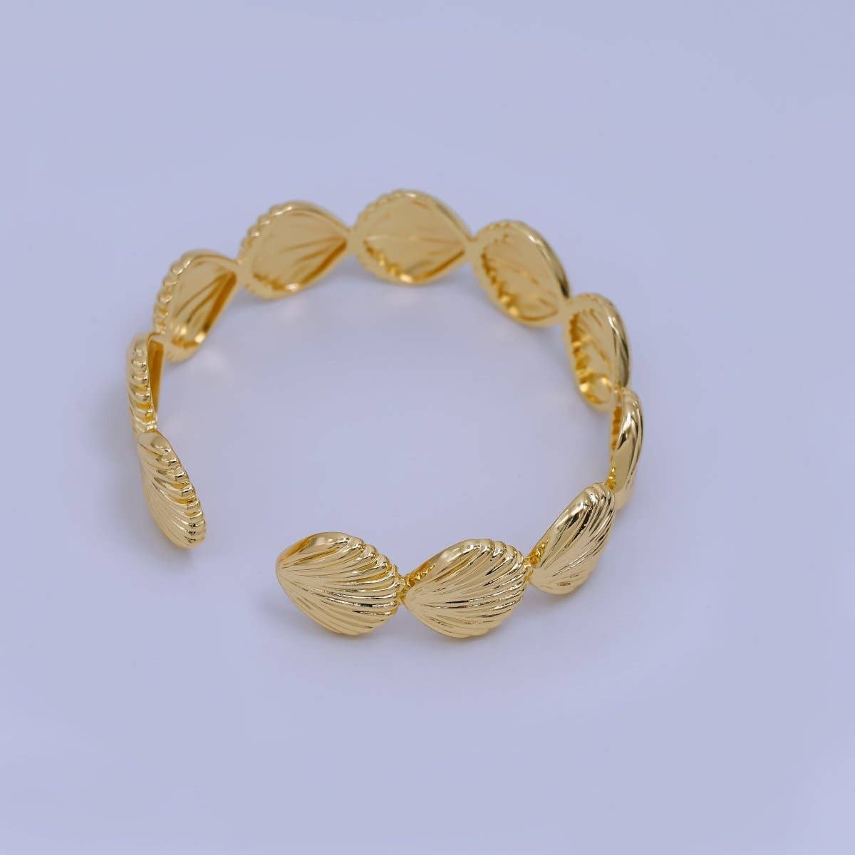 Clam Shell Cuff Bracelet Gold Filled