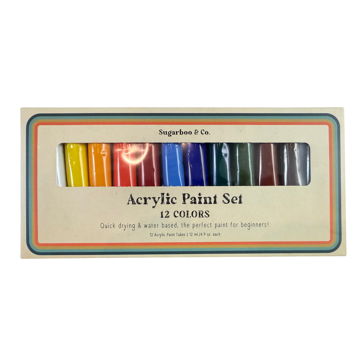 Acrylic Paint Set 12 Mini Colors Water Based