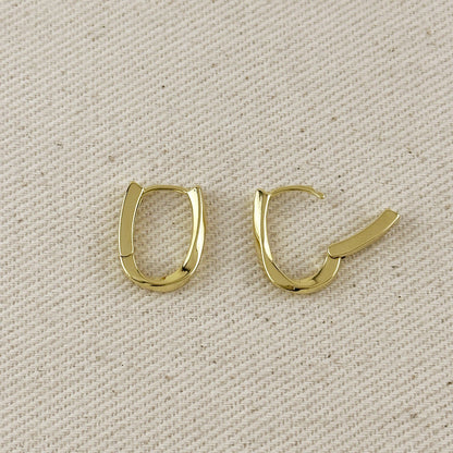 Gold Filled Twist Oblong Hoop Earrings