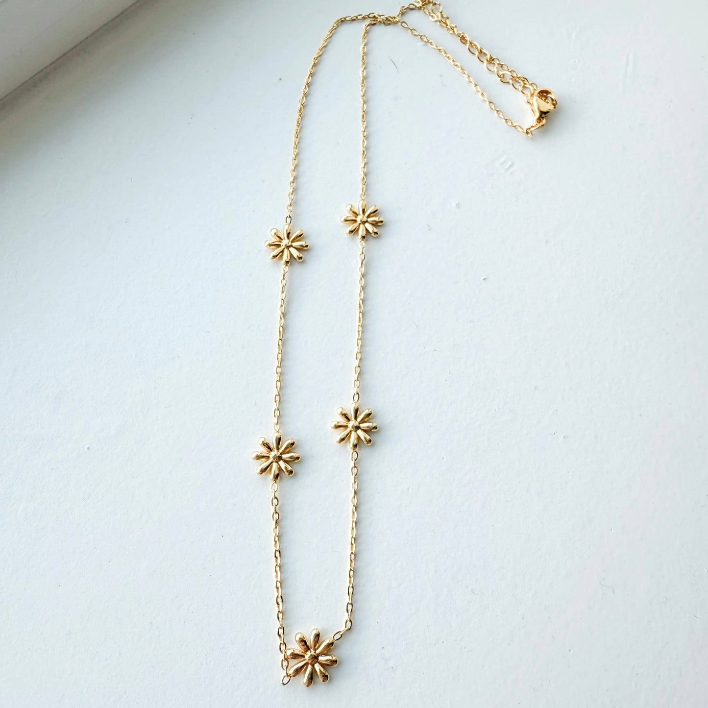 Fun Flower 18k Gold Stainless Steel Necklace