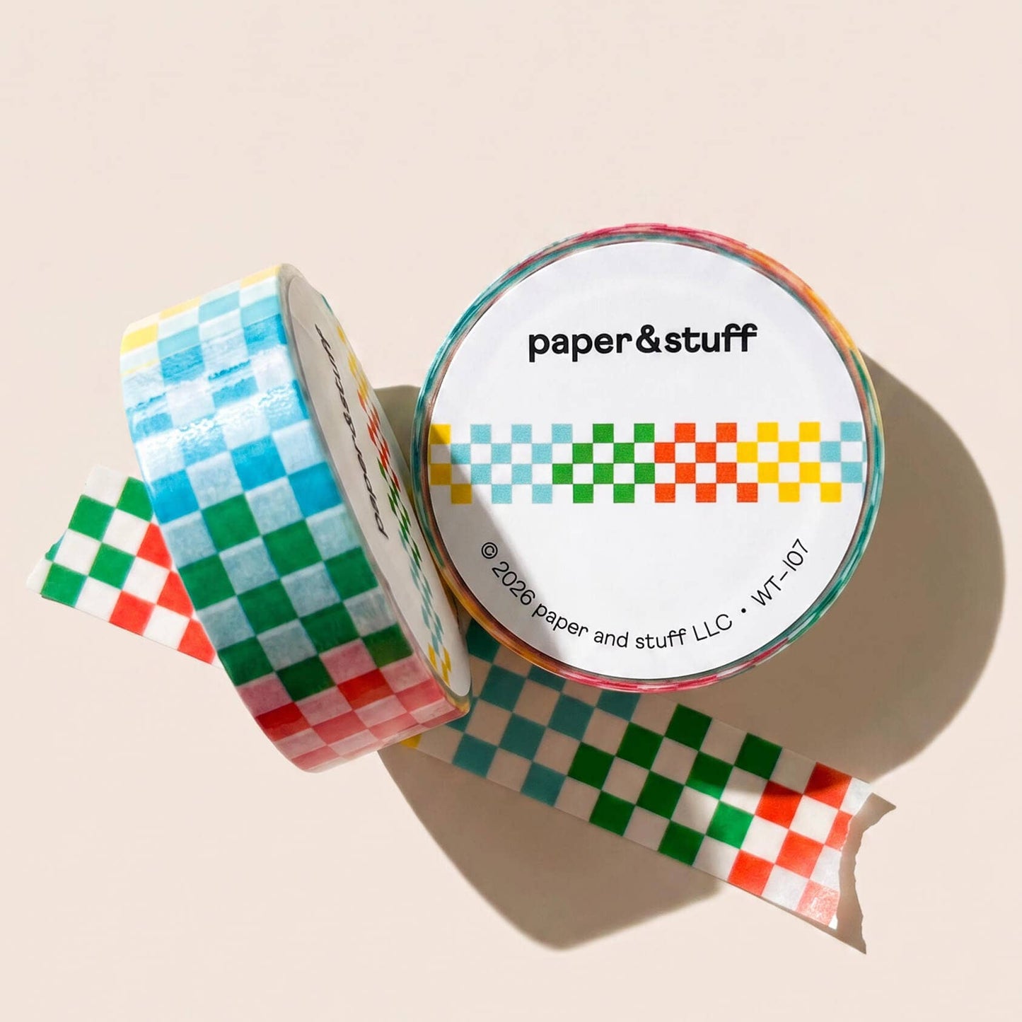 Colorblock Checker Washi Tape Multicolor Decorative Tape