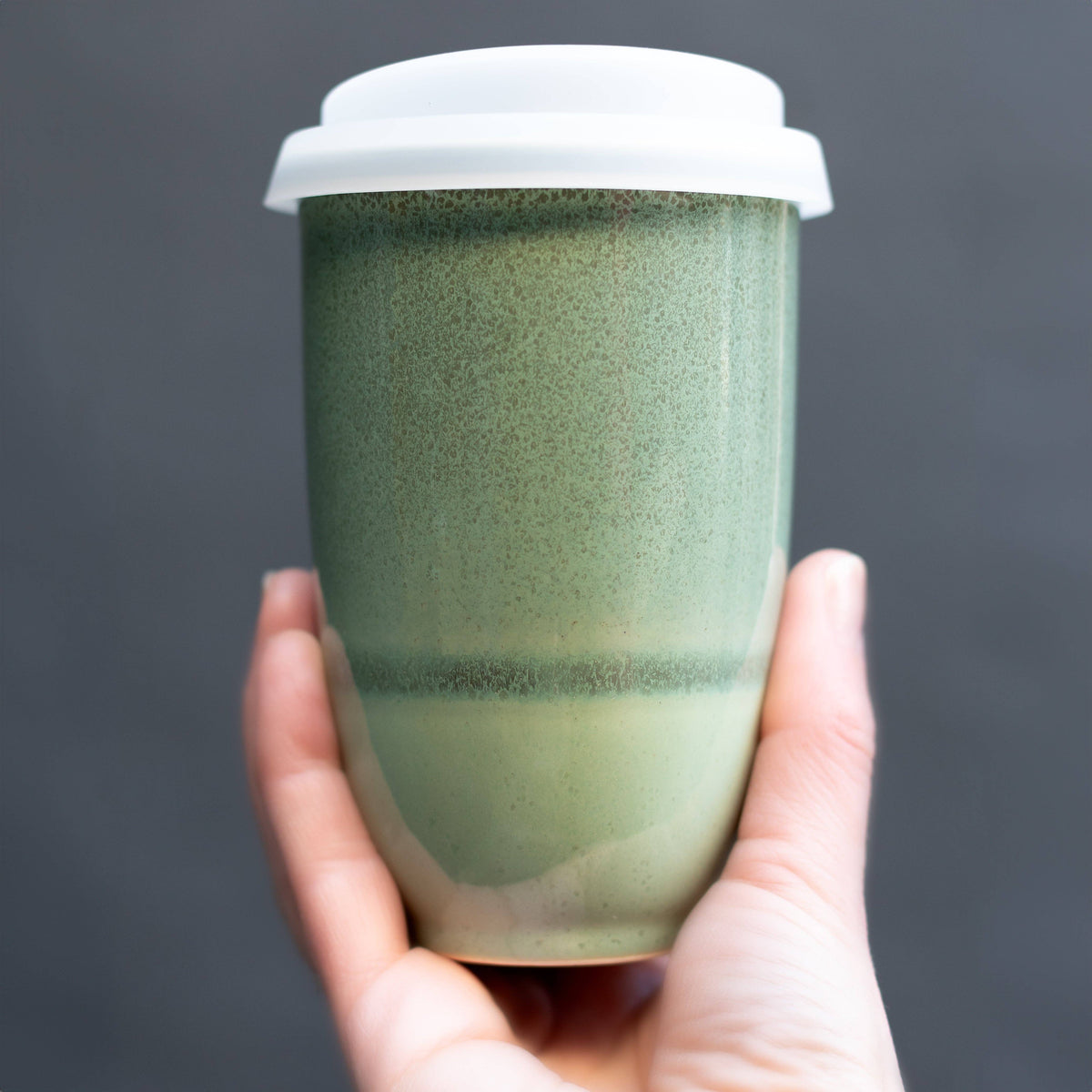 Emerald Green 12oz Ceramic Travel Mug