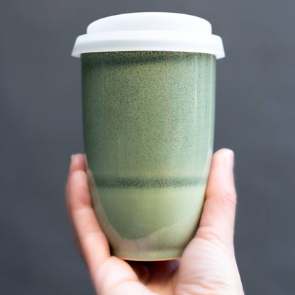 Emerald Green 12oz Ceramic Travel Mug