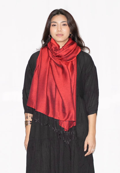 Burgundy Silky Water Pashmina Scarf