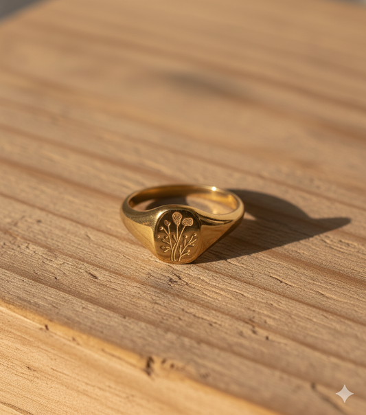 18k Gold Plated Waterproof Stainless Steel Ring