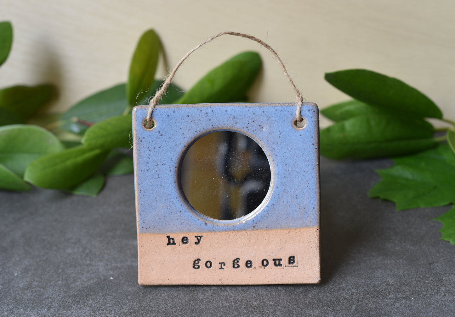 Handcrafted Ceramic Affirmation Mirror Set