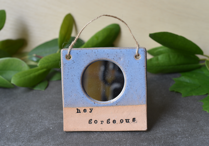 Handcrafted Ceramic Affirmation Mirror Set