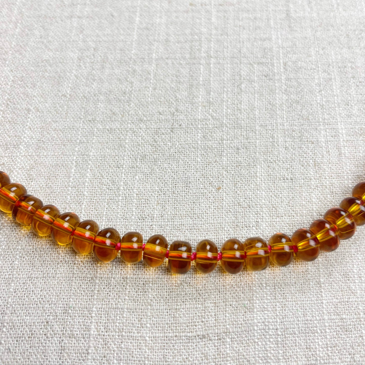 Carmel Brown Glass Hand-knotted Beaded Necklace