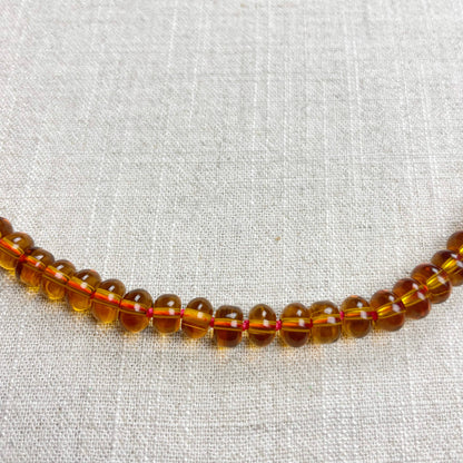 Carmel Brown Glass Hand-knotted Beaded Necklace