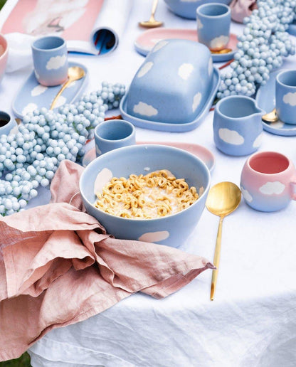 Blue Cloud Stoneware Cereal Bowl