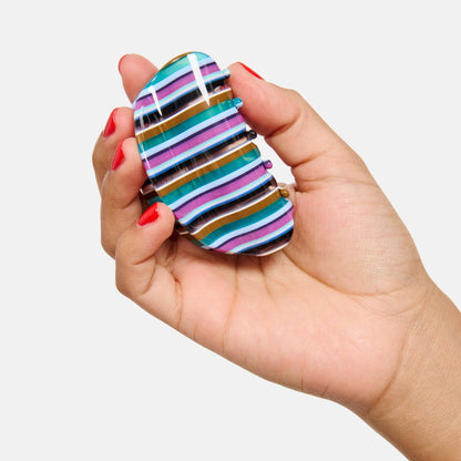 Juno Hair Claw in Multicolor Stripe
