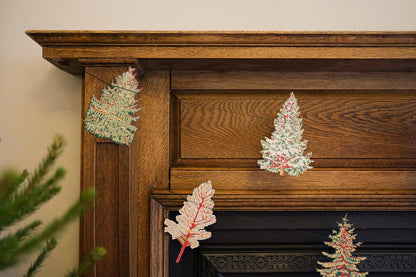 Forest Fir Tree Paper Christmas Garland, 3 Meters