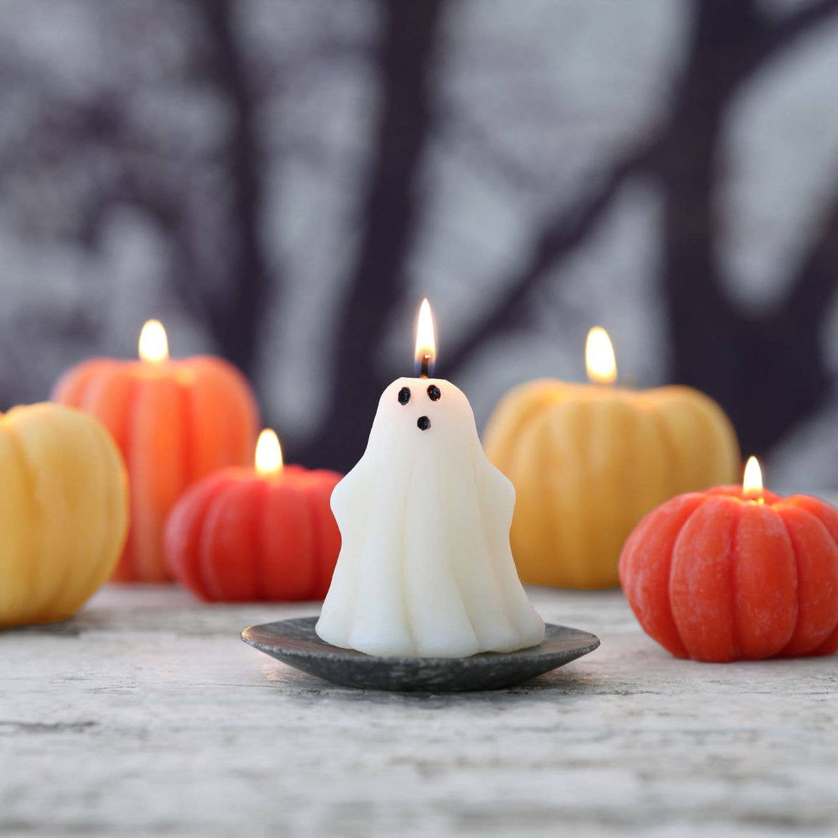 Beeswax Ghost Candle Handmade Halloween Decor