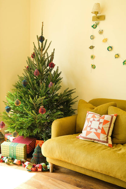 Christmas Ornaments Sewn Paper Garland 3 Meters