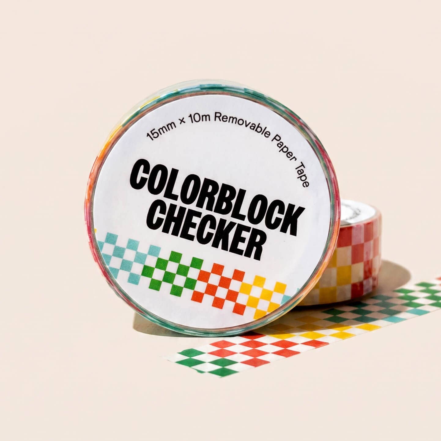 Colorblock Checker Washi Tape Multicolor Decorative Tape
