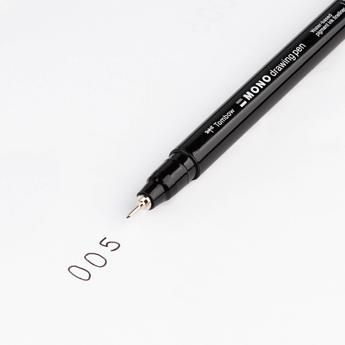 Tombow MONO Black Drawing Pen Six Tip Sizes