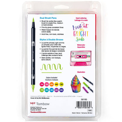 Tombow Dual Brush Pen Art Markers Bright 10 Pack