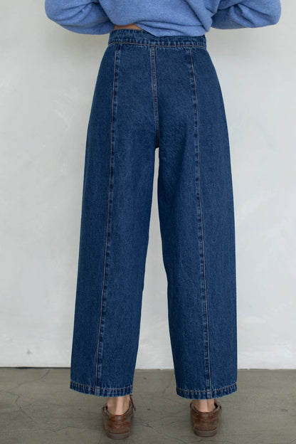 Trini Denim Barrel Jeans with Drawstring